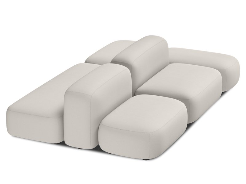 Диван модульный Риббл-7 Bucle White